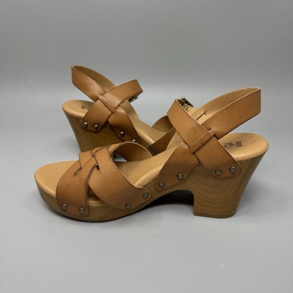 KORKS Womens US 8 Caramel Brown Leather PLAFORM BAGLEY SANDALS  Strappy main image 4